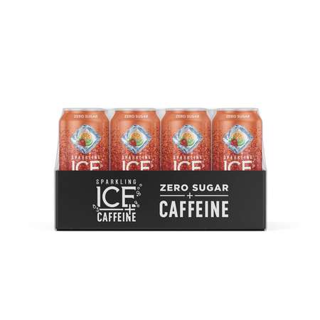 SPARKLING ICE Sparkling Ice +Caffeine Strawberry Citrus Sparkling Water 16 oz., PK12 FG00139